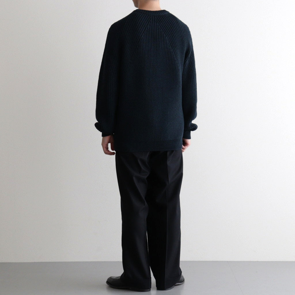 SIGNATURE CREW NECK #DARK GREEN×NAVY [BN-25FM-038]
