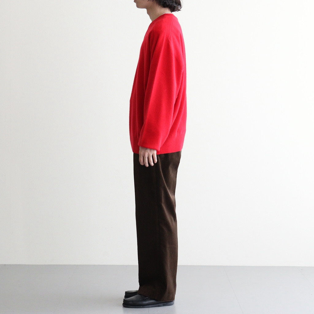 MIXED-WALE CORDUROY NOTUCK SLACKS #BROWN [26W-BIS-PT15]