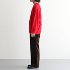 MIXED-WALE CORDUROY NOTUCK SLACKS #BROWN [26W-BIS-PT15]