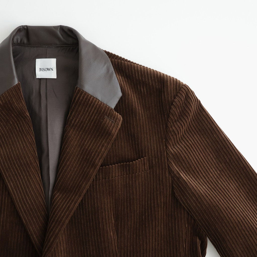 MIXED-WALE CORDUROY TAILORED JACKET #BROWN [26W-BIS-JK11]