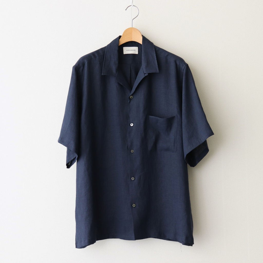NEW OPEN COLLAR S/S SHIRT #NAVY [A25B05SH01B]