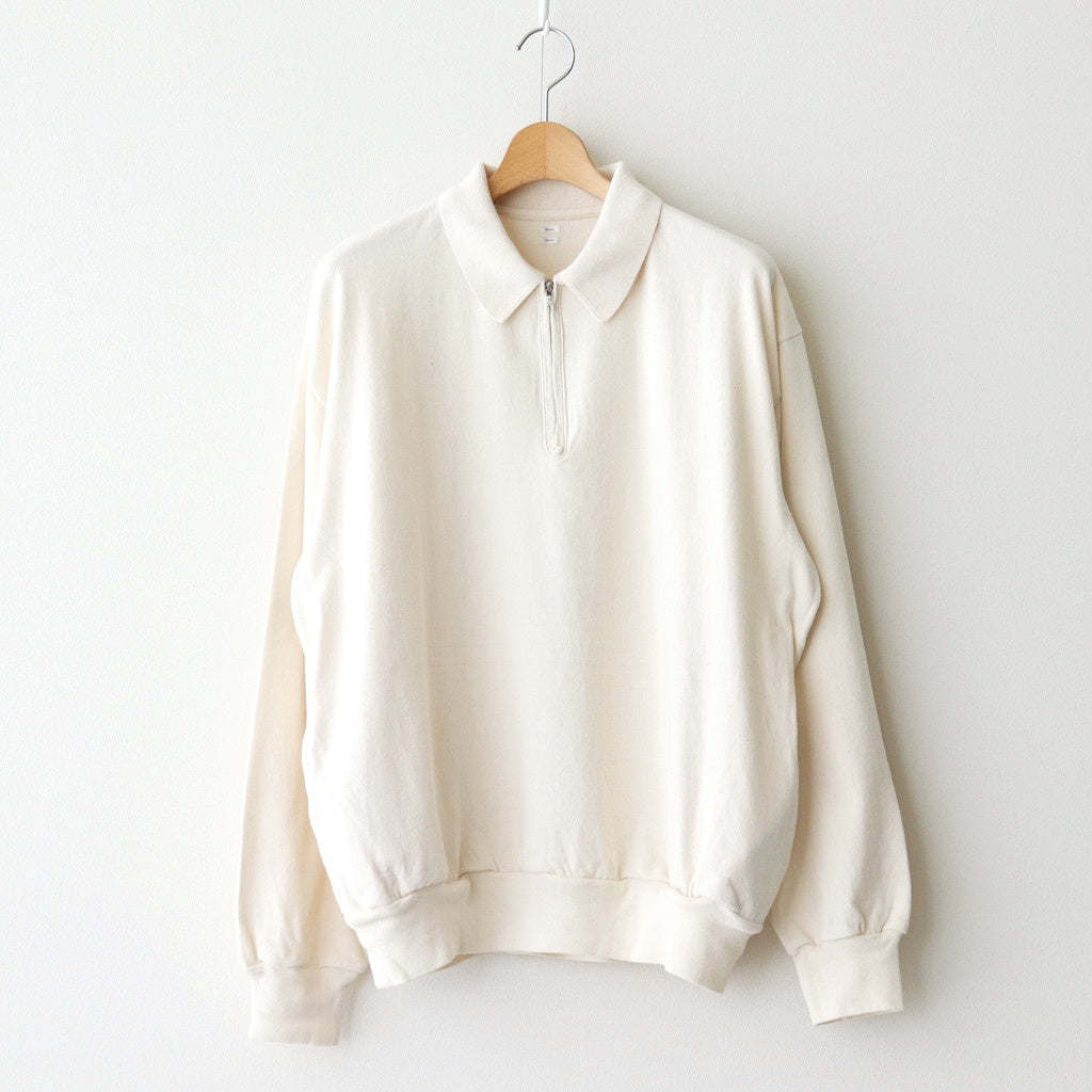 Co/Silk Nep Half-Zip Shirt #Ivory [BHS25S037]