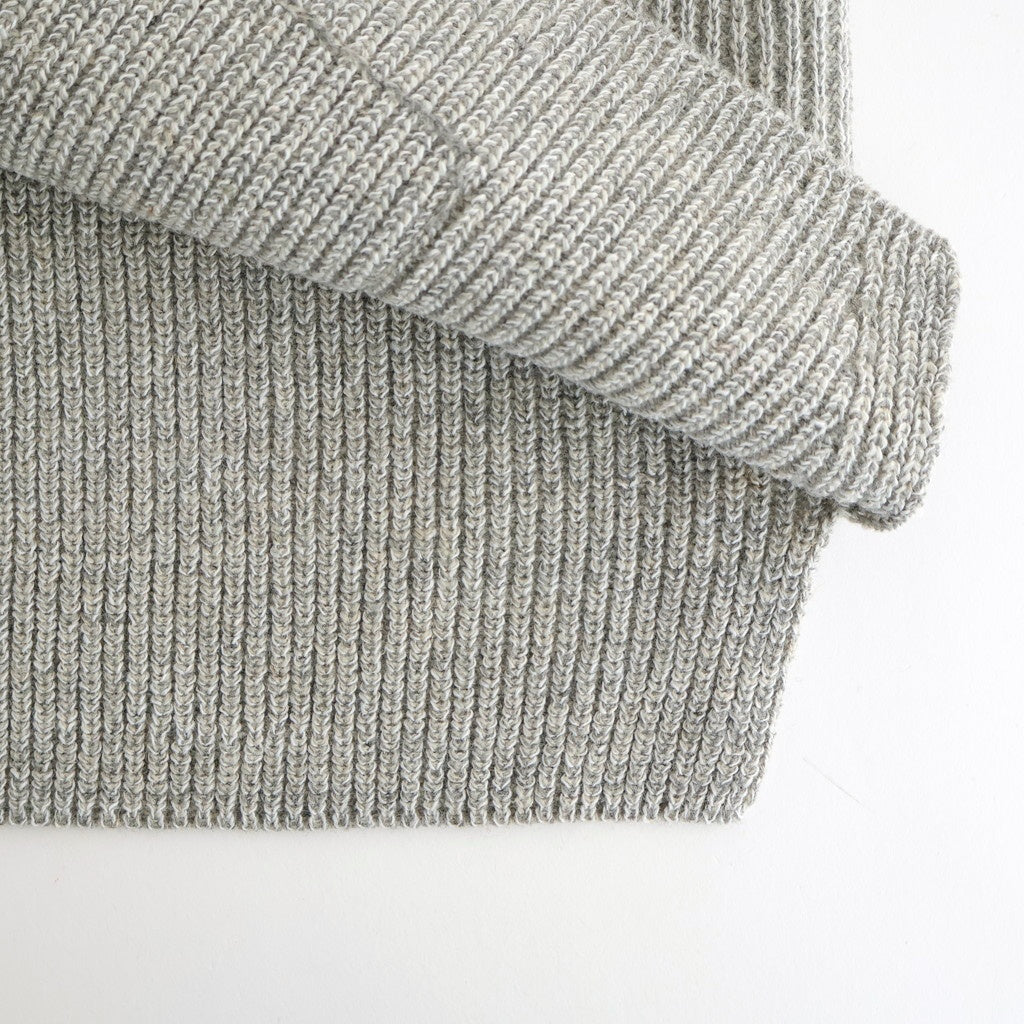 BLENDED KEMPI WOOL RAPEL CARDY #PEWTER [252OJ-KN03]