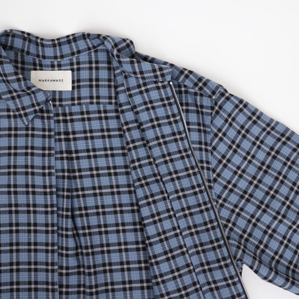 ZIP SHIRT #BLUE CHECK [A26C17SH03C]