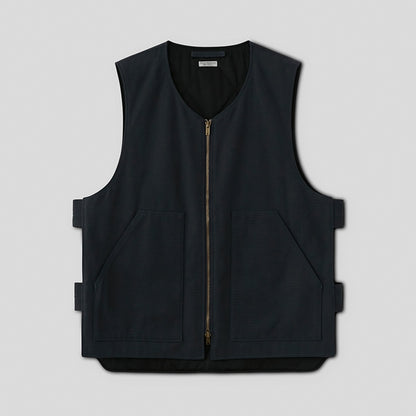 DUCK CLOTH WORKADAY VEST #FADE NAVY [PMAS-VT02]