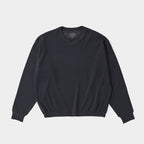 V-NECK SILK NEP RIBED TOPS #ONYX BLACK [242OJ-CT09]