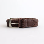 LEATHER MESH BELT #BROWN [PMAT-AC07]