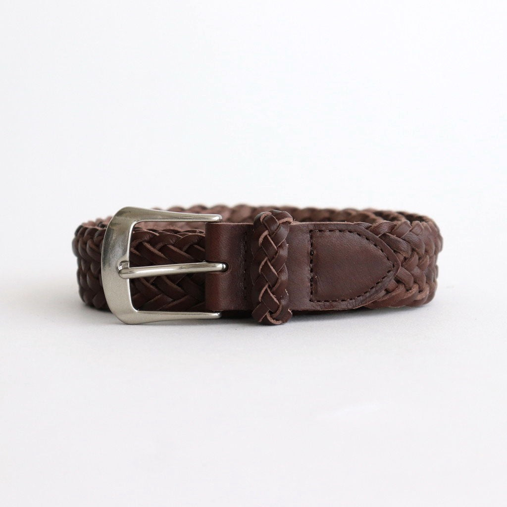 LEATHER MESH BELT #BROWN [PMAT-AC07]