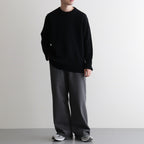 SOLID WOOL RIB CREW NECK #BLACK [BN-25FM-042]
