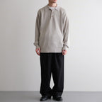 WASHED HIGH COUNT LINEN POLO #NATURAL [BN-26SM-022]