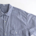 Hard Twist Chambray Work Shirt S/S #SaxeBlue [bROOTS26S4]