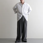 Wool Cupro Easy Wide Trousers #Khaki Gray [NEP-SS2606]