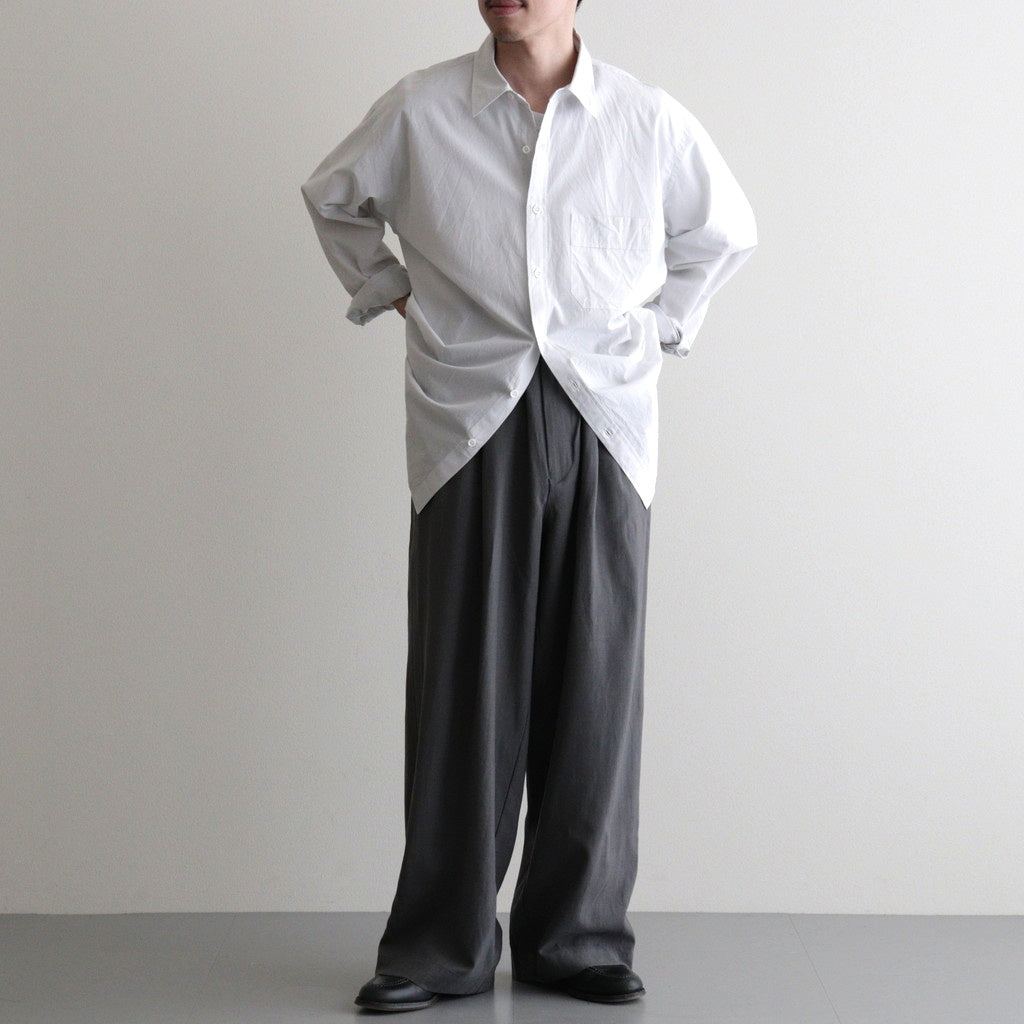 Wool Cupro Easy Wide Trousers #Khaki Gray [NEP-SS2606]