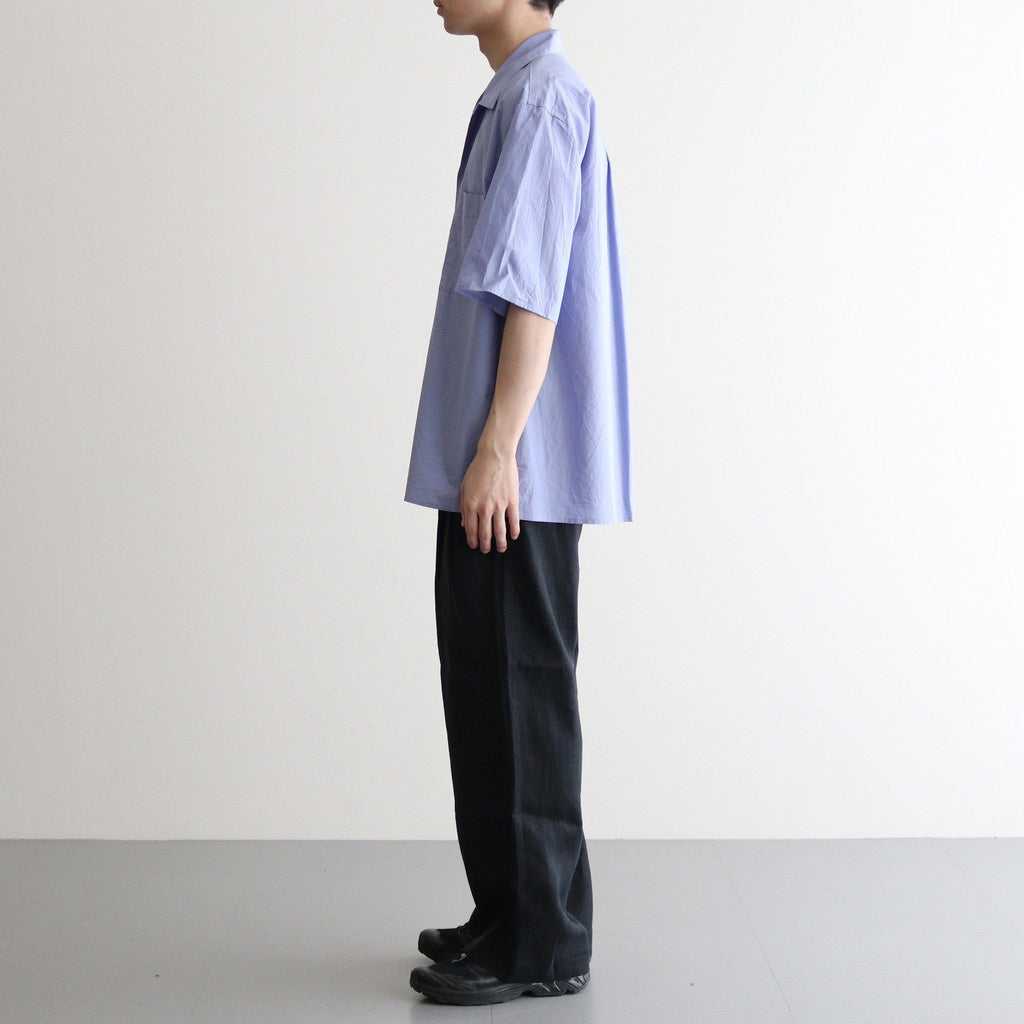 Chambray Open-Collar Shirt #Saxe [BHS25S021]