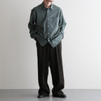 FLAT FRONT WIDE TROUSERS #D.OLIVE [A26C15PT02C]