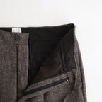 WOOL LINEN 1TUCK SLACKS #MIX BLACK [26S-BIS-PT03M]