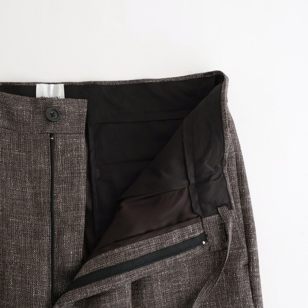 WOOL LINEN 1TUCK SLACKS #MIX BLACK [26S-BIS-PT03M]