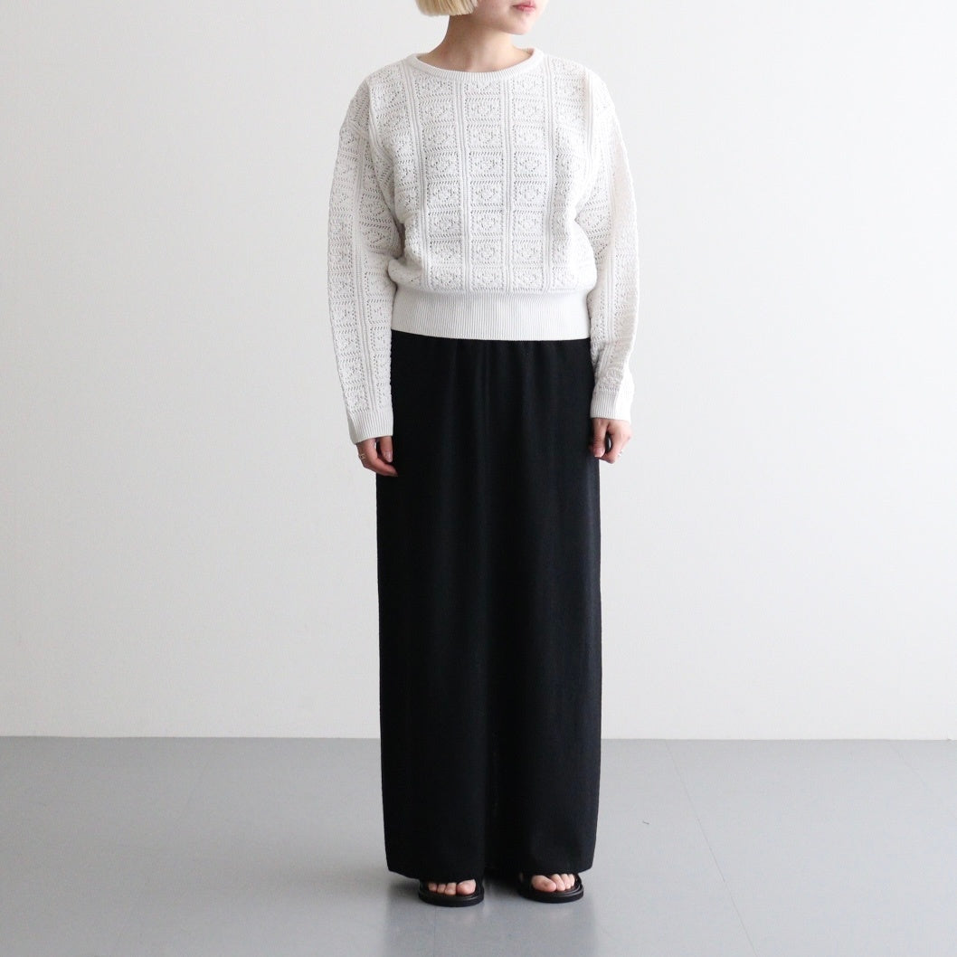 GRASSY LACE CREW NECK #WHITE [BN-26SL-028]