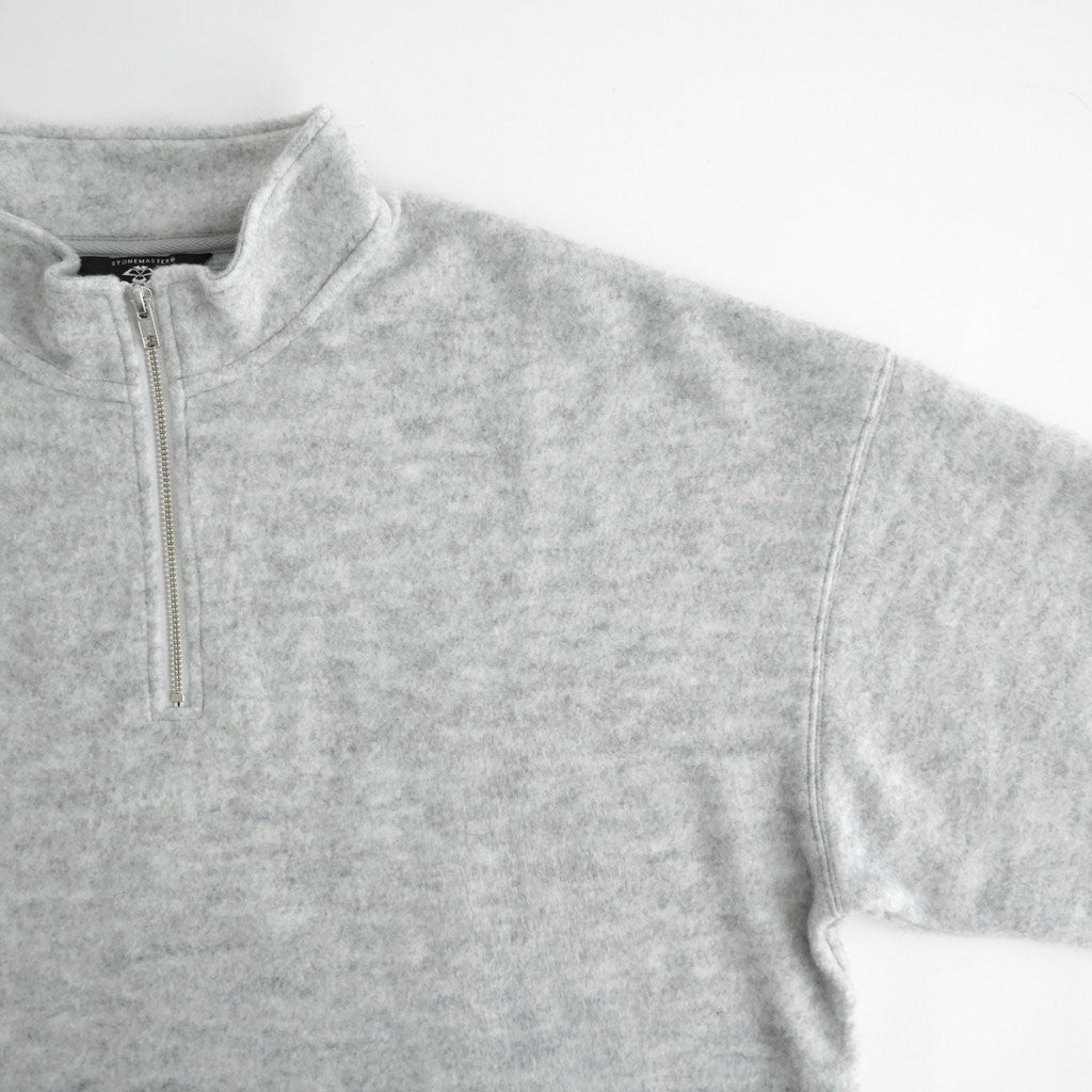 THERMAL FLEECE HALF ZIP TOP #LIGHT GREY [SM62MC002]