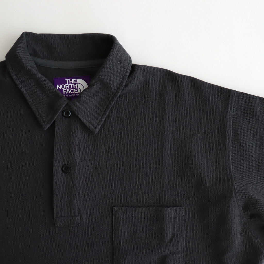 Moss Stitch Field Big Polo #Charcoal [N25SH091]