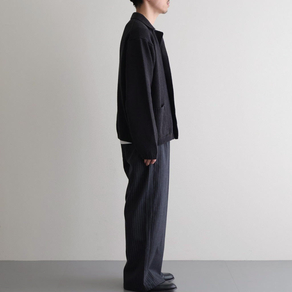 Cotton Fancy Yarn Crochet Collar Knit Jacket #Charcoal [NEP-SS2628]