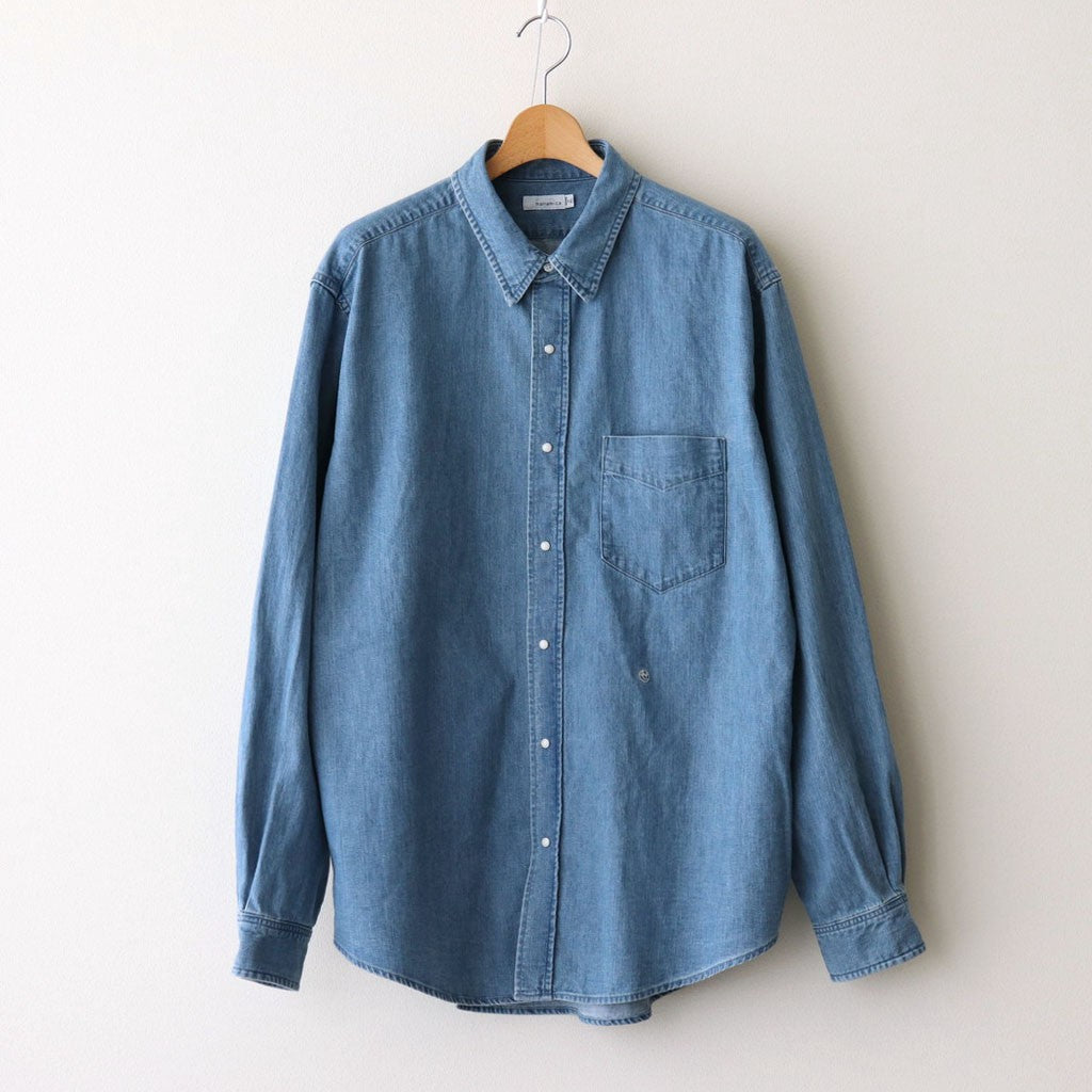 Regular Collar Light Denim Shirt #Indigo [S25SG087]