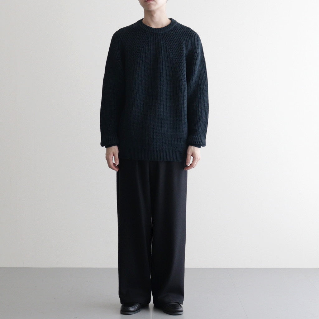 SIGNATURE CREW NECK #DARK GREEN×NAVY [BN-25FM-038]