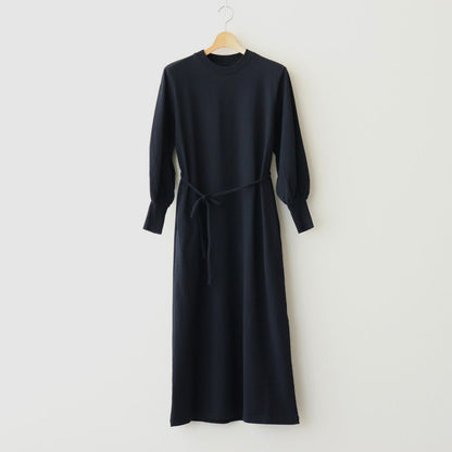 Co/Silk Nep Volume Sleeve Dress #BlackNavy [BHSW24F11]