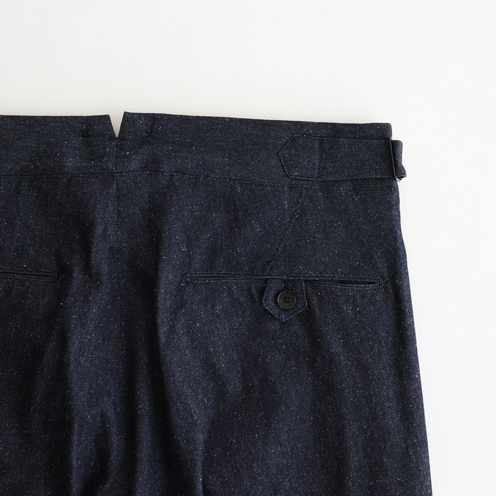 DOUBLE-PLEATED SMARTY TROUSER #INDIGO DENIM [251OJ-PT02]