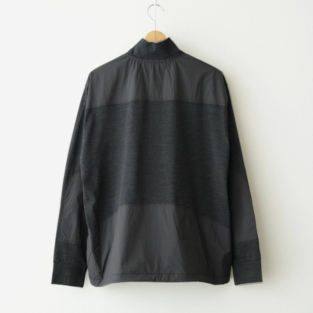 Light Merino Wool Half Zip Sweater #Charcoal Grey [6061-1202]