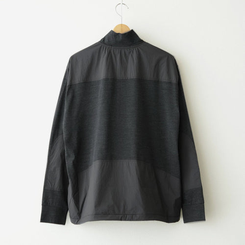 Light Merino Wool Half Zip Sweater #Charcoal Grey [6061-1202]