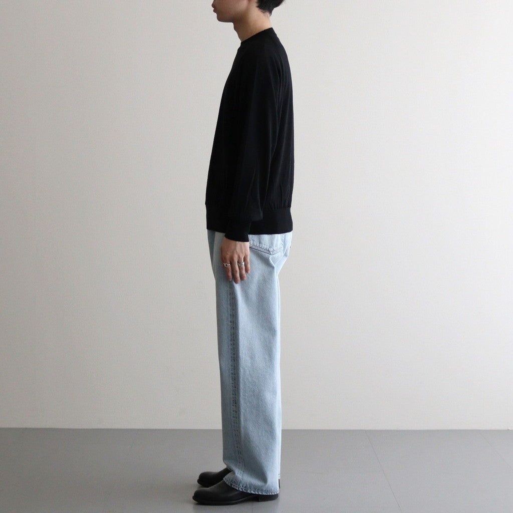 Wool Cashmere Silk Knit Crew Neck #Black [BHS24F021]