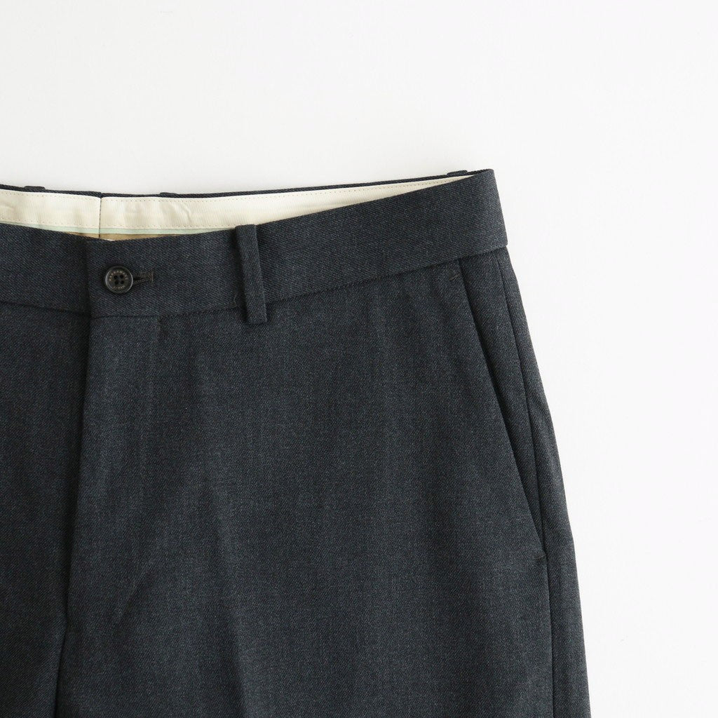 FLAT FRONT WIDE TROUSERS #CHARCOAL [A26C07PT03C]