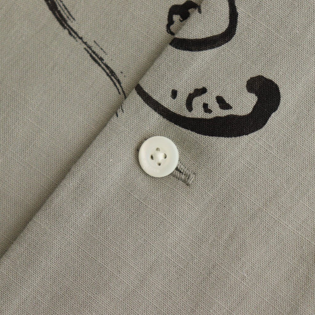 ORIGINAL PRINTED OPEN COLLAR SHIRTS (Animal Drawing) Short-sleeve #CELADONN [251OJ-SH22]