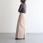Cotton Serge Belted Skirt #LightBeige [BHSW25F7]