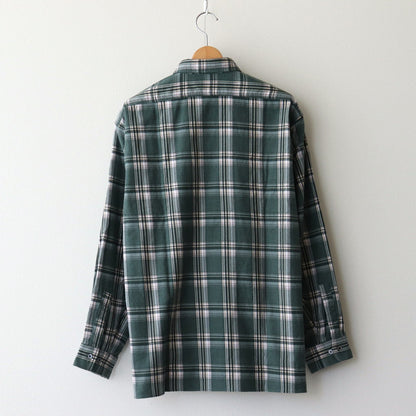 PRINT FLANNEL HALF ZIP SHIRT #JADE GREEN [PMAS-LS04]