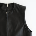 WORK VEST #BLACK [V-09-C-COW-4]
