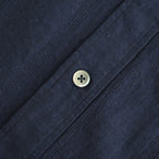 Grandad Collar Dobby Stripe Shirt #Navy [6061-1103]