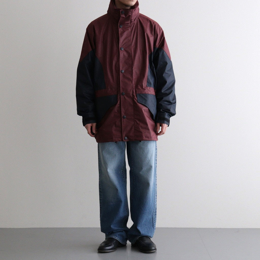 HOODED WIND BREAKER WAXFINISH #WINE/NAVY [DNS26B01-B]