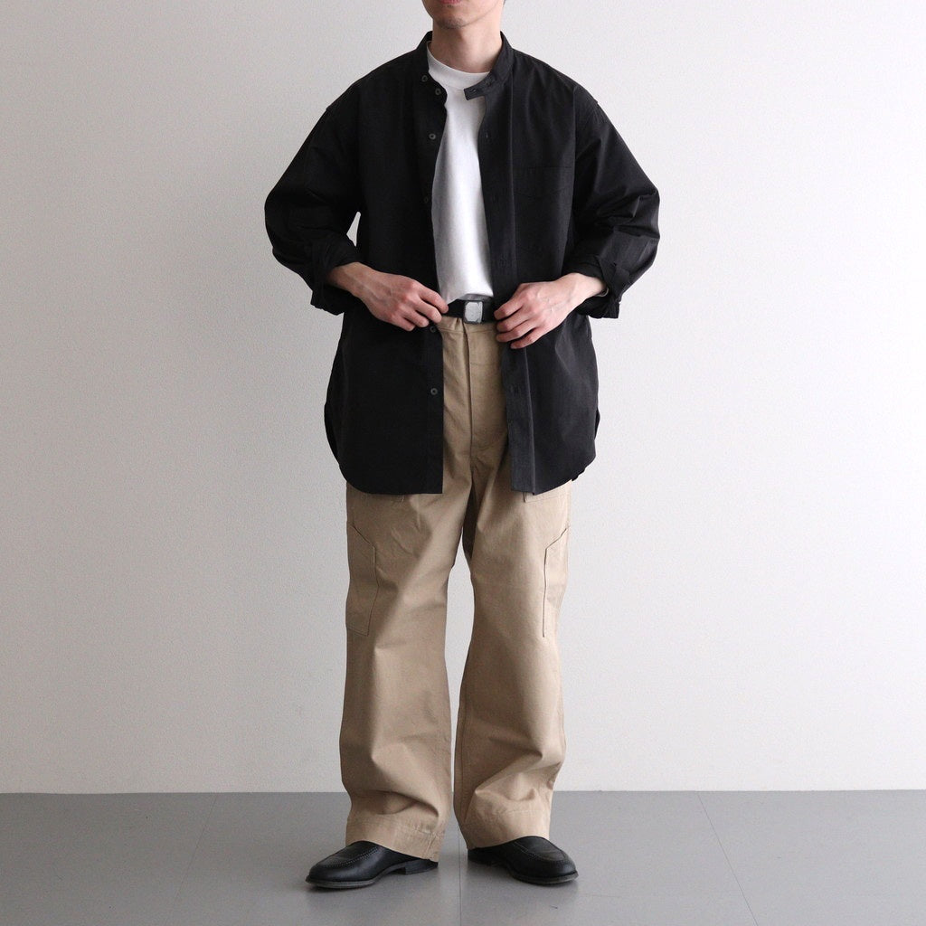 BAND COLLAR DRESS SHIRT #CHARCOAL [PM-LS02]