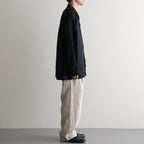 COMFORT FIT OPEN COLLAR SHIRT #BLACK [A26A22SH02C]