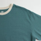 Co/Silk Nep Ringer Tee #DustTurquoise-BODY×Ivory [BHS25S039]