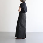 Cotton Serge Belted Skirt #InkBlack [BHSW25F7]