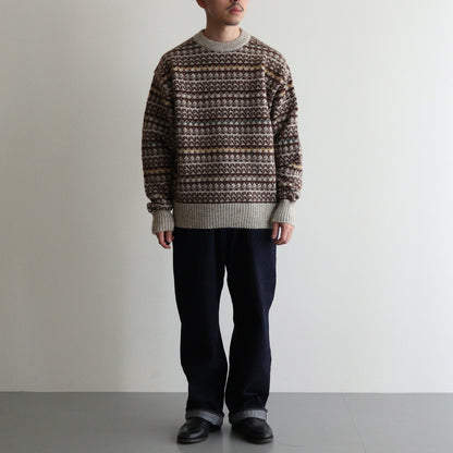 FAIR ISLE SWEATER #BEIGE [PMAS-KN05]