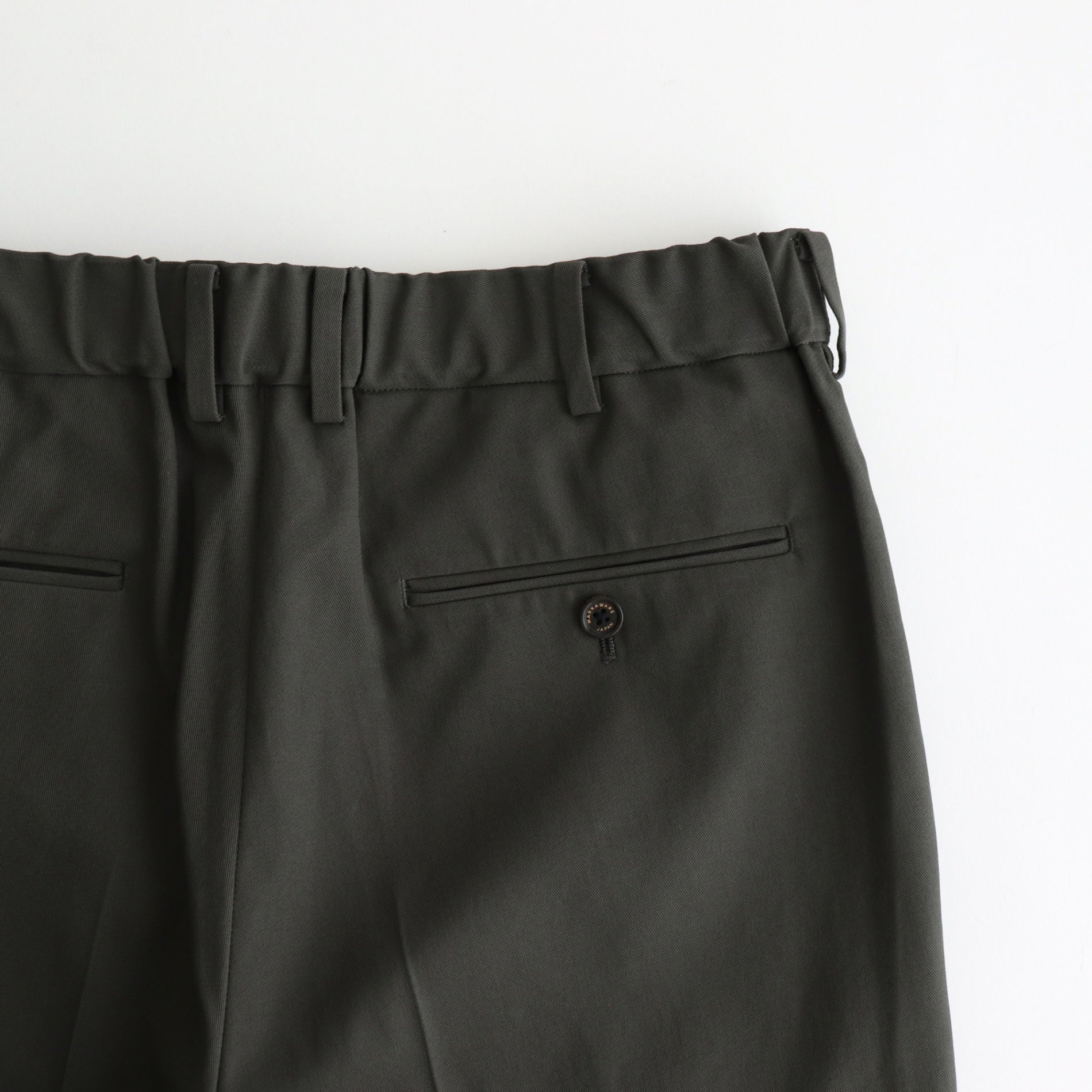 CLASSIC FIT DOUBLE PLEATED TROUSERS #DARK OLIVE [A25A05PT01C]