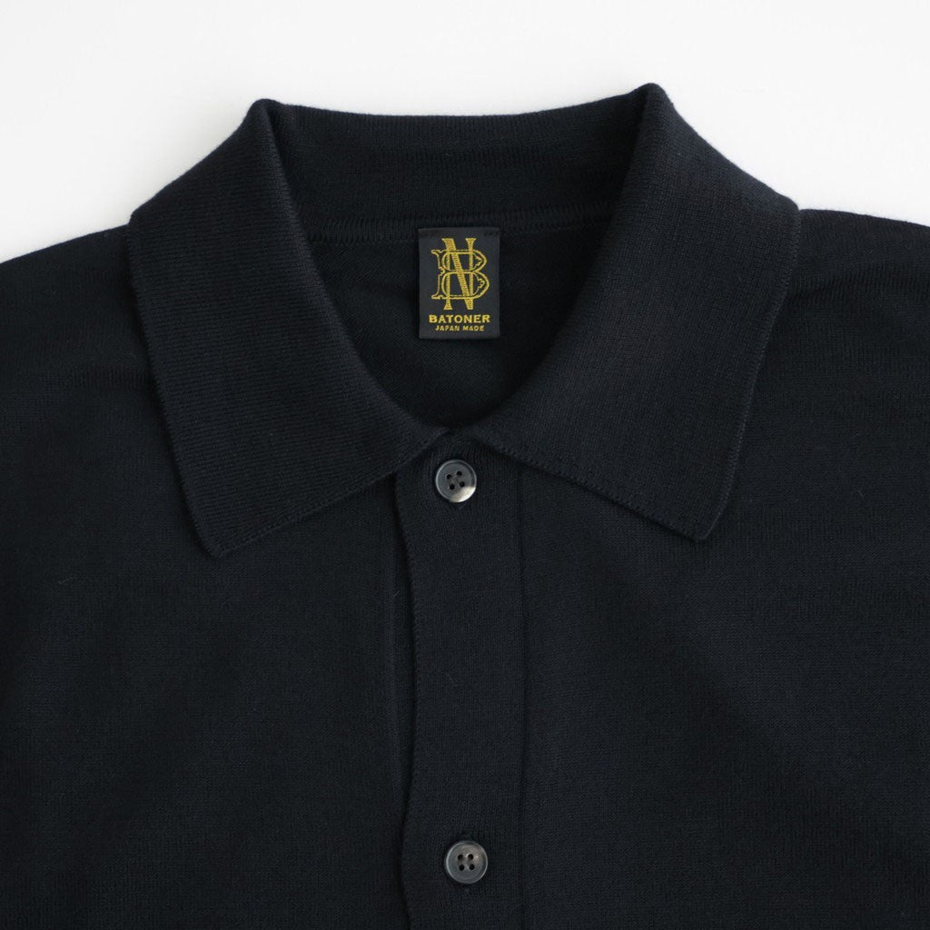 BABY WOOL POLO CARDIGAN #BLACK [BN-26FM-040]