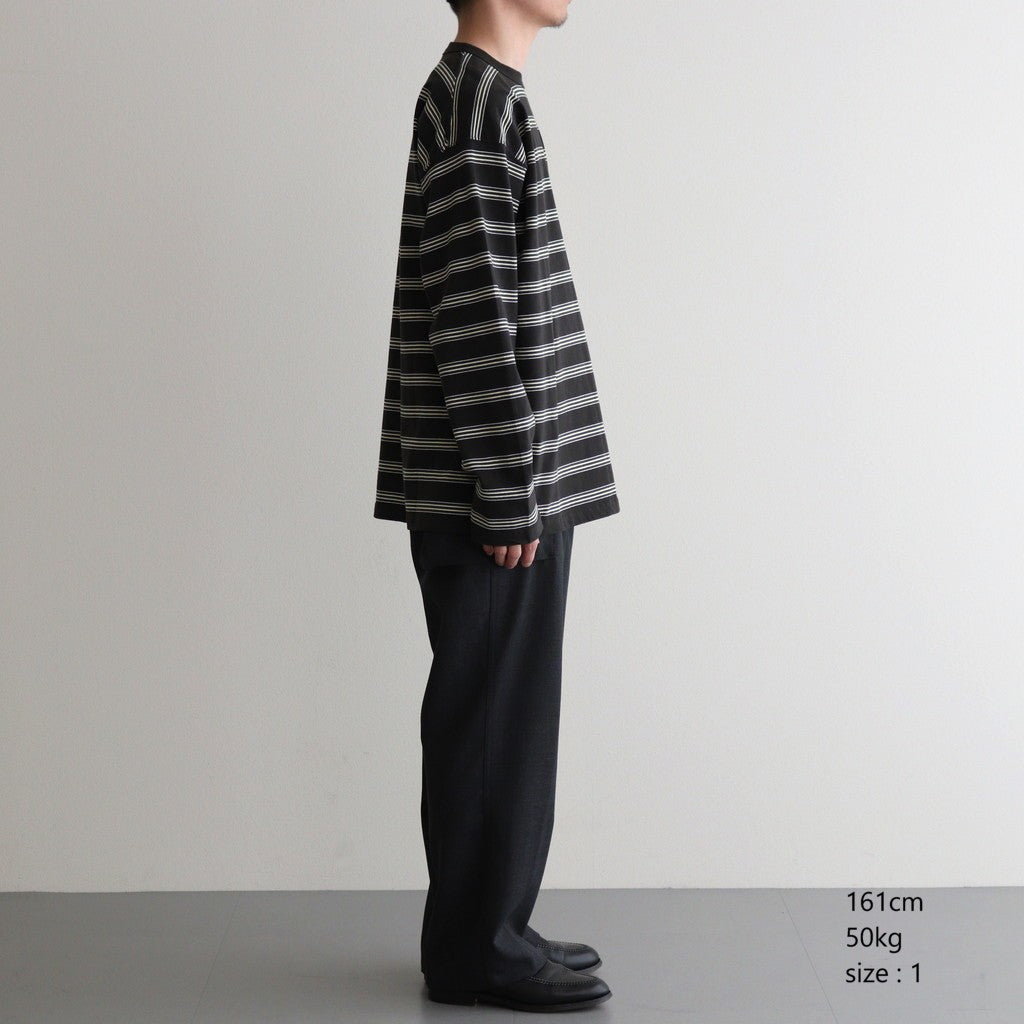 BORDER LONG SLEEVE TOP #GRAPHITExYELLOW [PMAT-CL02] – Diffusion