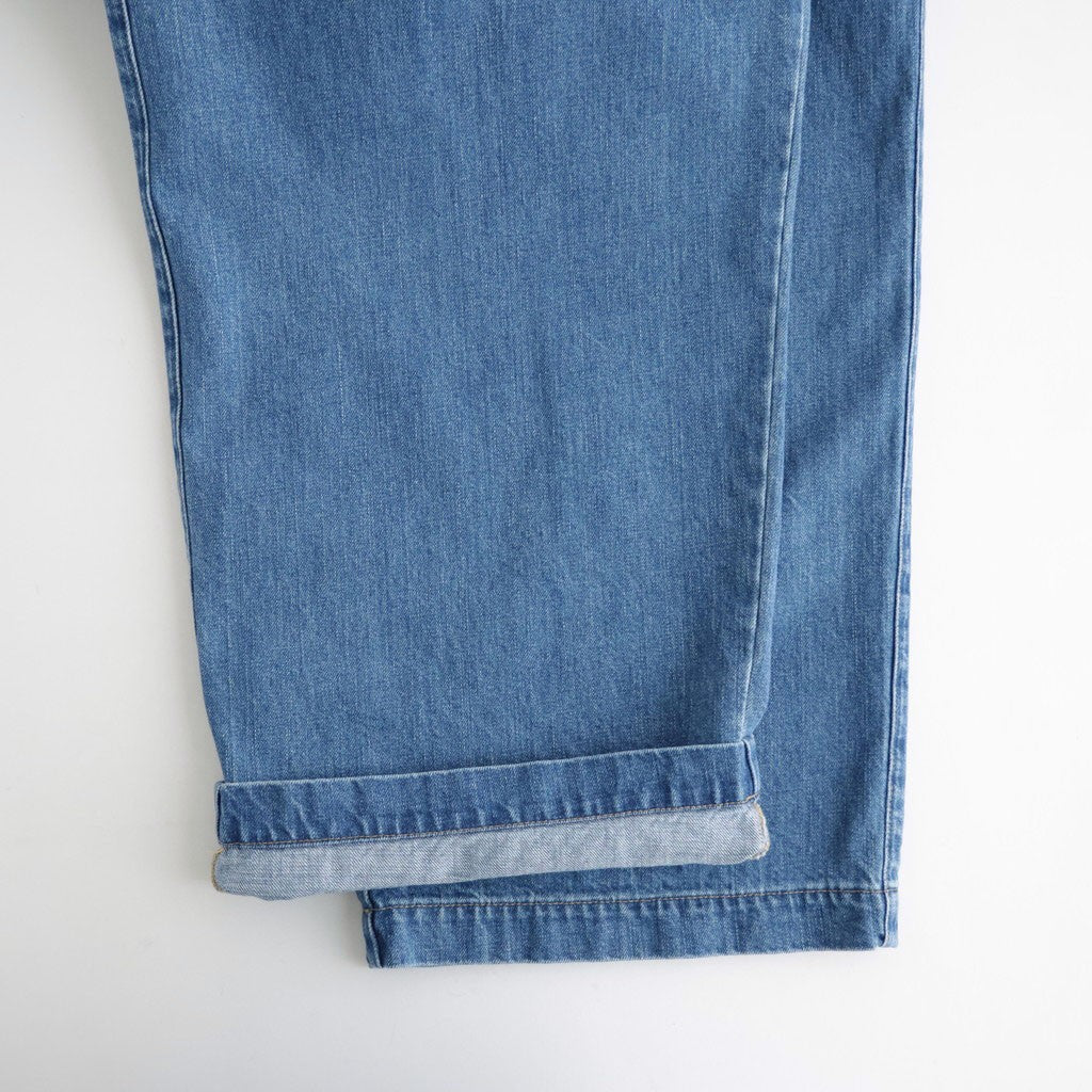 Organic Cotton Denim 1tuck Trousers #BLEACH [NEP-AW2658]