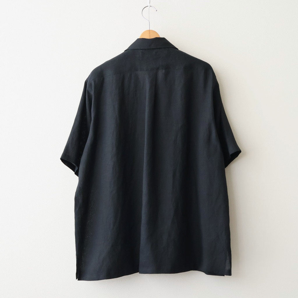 NEW OPEN COLLAR S/S SHIRT #BLACK [A26B05SH01B]
