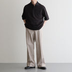 WIDE STRAIGHT TROUSERS #LIGHT GRAY [A25C04PT03C]